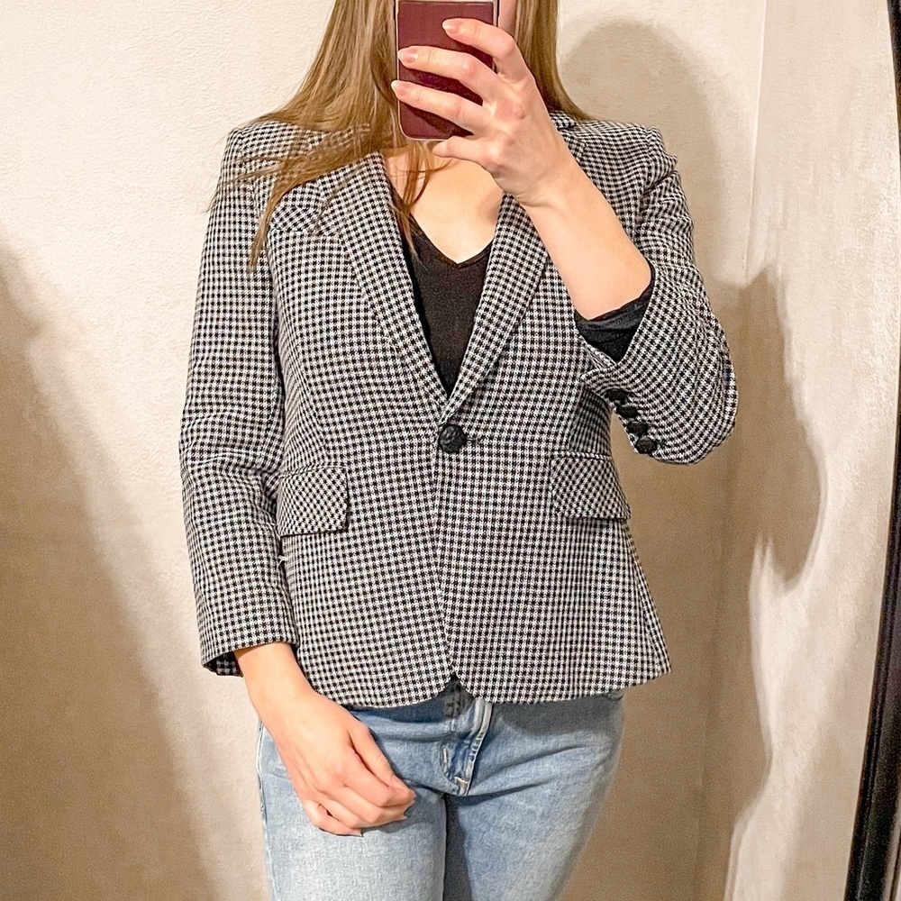 Veronica Beard Schoolboy Checkered Plaid Blazer